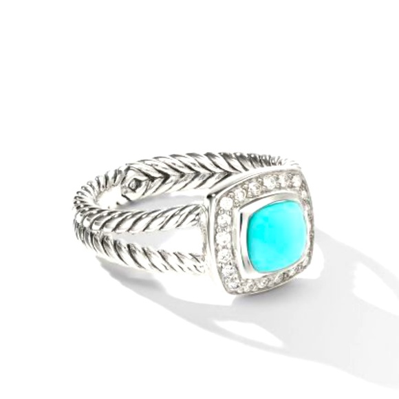 David Yurman Jewelry - David Yurman Petite Albion Turquoise Diamond Ring